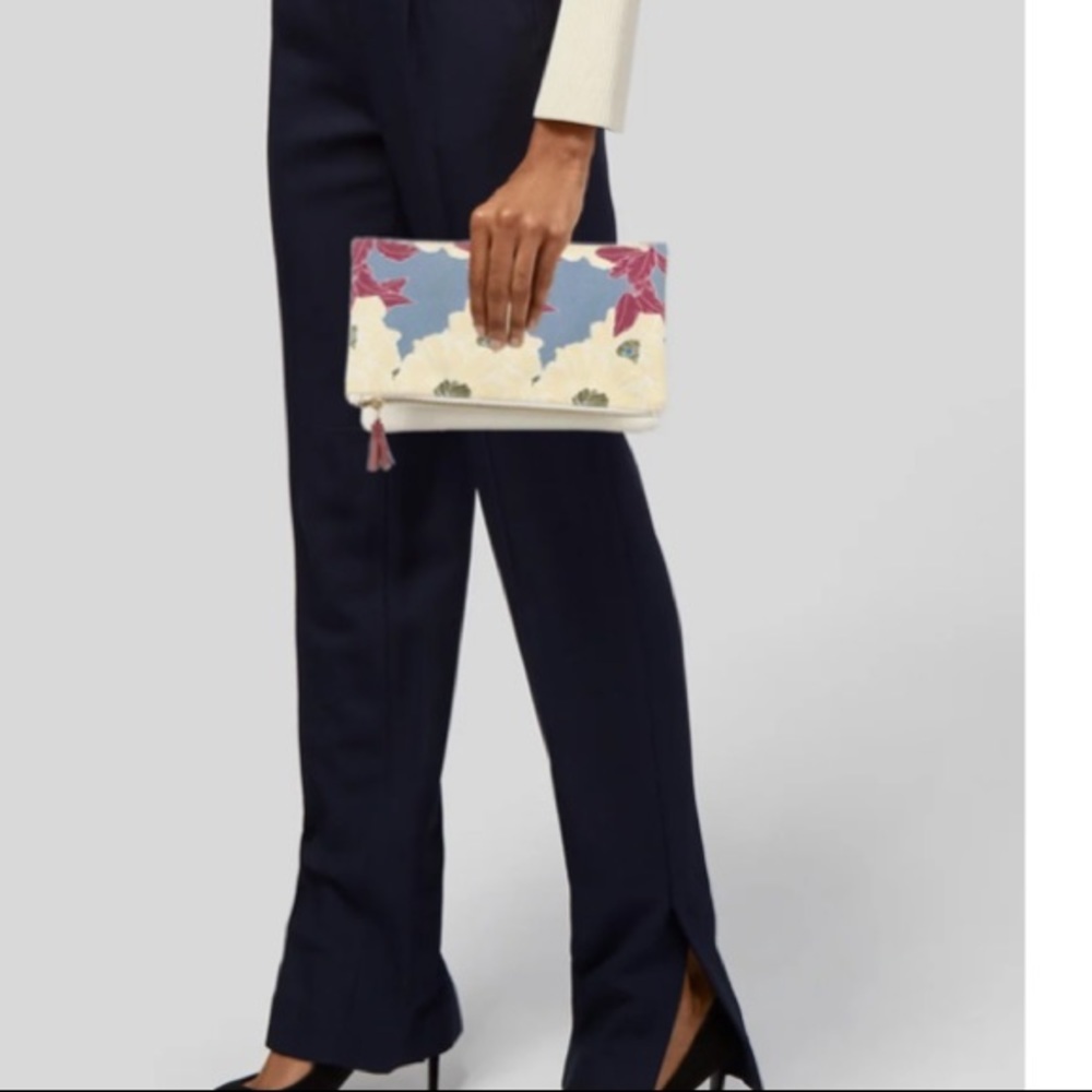 Rachel Pally Leather/Canvas Reversal Clutch - Picture 2 of 10